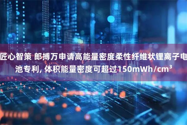 匠心智策 郎搏万申请高能量密度柔性纤维状锂离子电池专利, 体积能量密度可超过150mWh/cm³