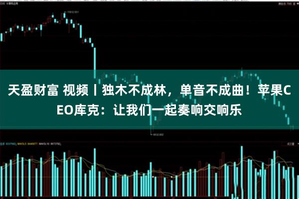 天盈财富 视频丨独木不成林，单音不成曲！苹果CEO库克：让我们一起奏响交响乐