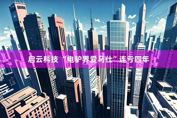 启云科技 “电驴界爱马仕”连亏四年